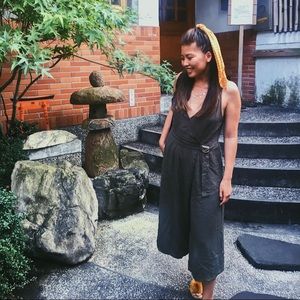 Grade & Gather olive linen jumpsuit